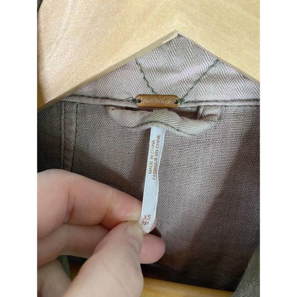 Free People Green Double Cloth Military Jacket XS - Picture 6 of 9